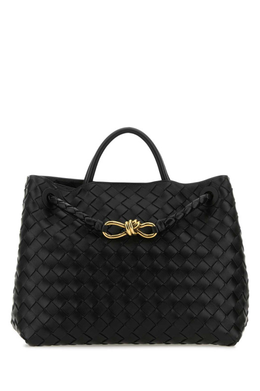 Black leather Andiamo medium handbag BOTTEGA VENETA (766016VCPP1)