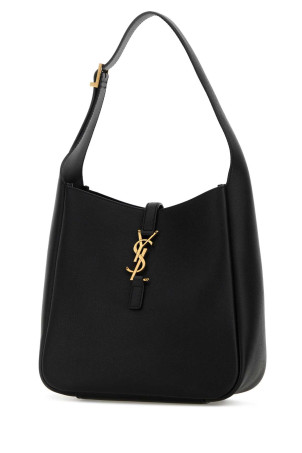 Black leather Le 5 Ã¡ 7 shoulder bag Black SAINT LAURENT (850533AAAUQ)
