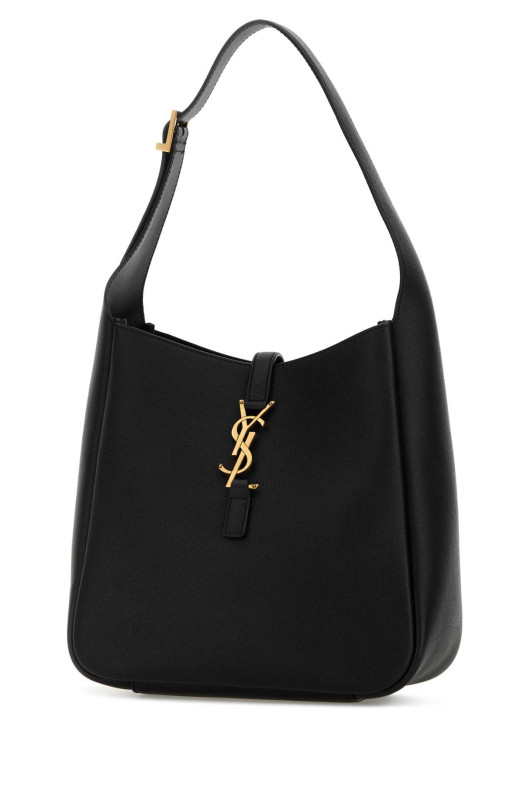Black leather Le 5 Ã¡ 7 shoulder bag Black SAINT LAURENT (850533AAAUQ)