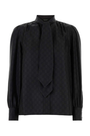 Black twill shirt Red GUCCI (860513ZAUUN)