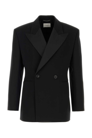 VESTE CROISE'E GRAIN DE POUDRE Black SAINT LAURENT (876201Y7E63)