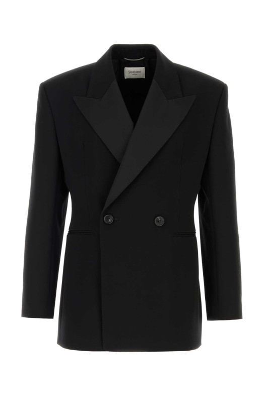 VESTE CROISE'E GRAIN DE POUDRE Black SAINT LAURENT (876201Y7E63)