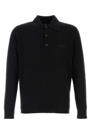 Black wool blend polo shirt Black AMIRI (AM426KN060)