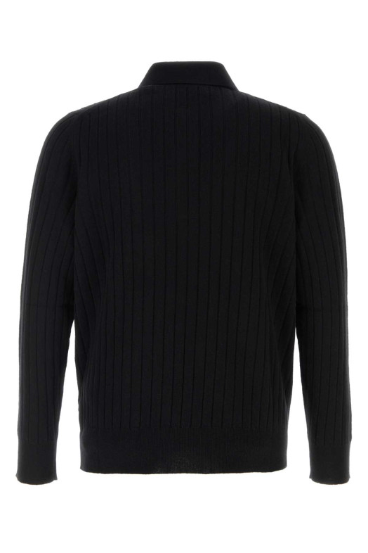 Black wool blend polo shirt Black AMIRI (AM426KN060)