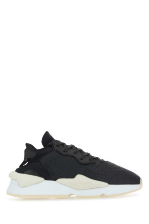 Black leather and fabric Y-3 Kaiwa sneakers Y3 YAMAMOTO (HR1952)