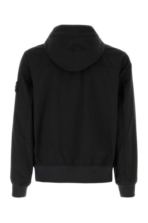 Black stretch polyester jacket Black STONE ISLAND (L2S154100118S0A22)