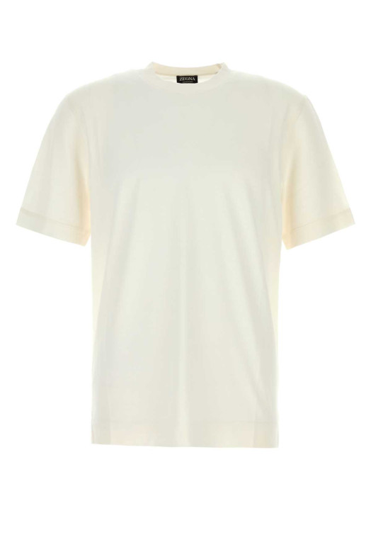 White cotton and silk t-shirt ZEGNA (RUH386A3H718)