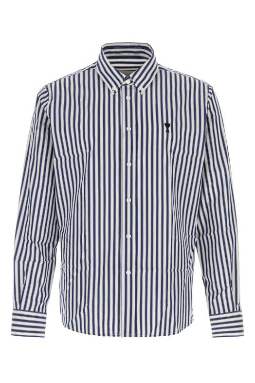 QUOTA-CONTRASTEDAMIDECOEURBUTTONDOWNCOLLARCLASSICF Denim AMI (USH878CO0250)