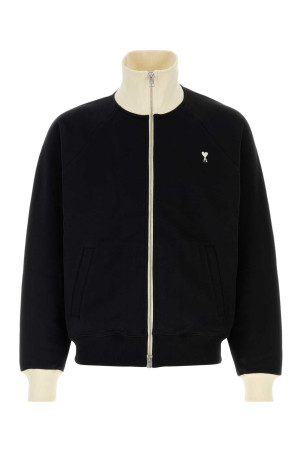 Black cotton sweatshirt AMI (USW796JE0245)