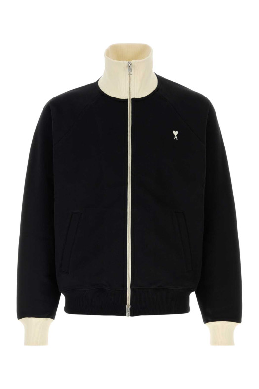 Black cotton sweatshirt AMI (USW796JE0245)