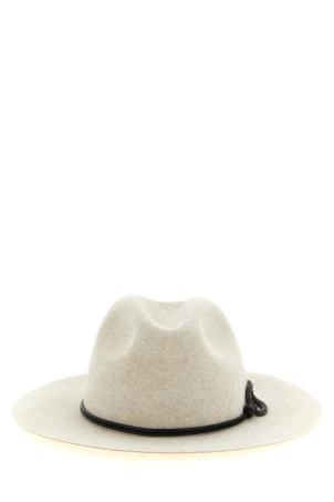 'Fedora' hat with wide brim and cord Beige