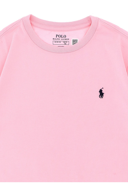 Logo embroidery t-shirt Pink