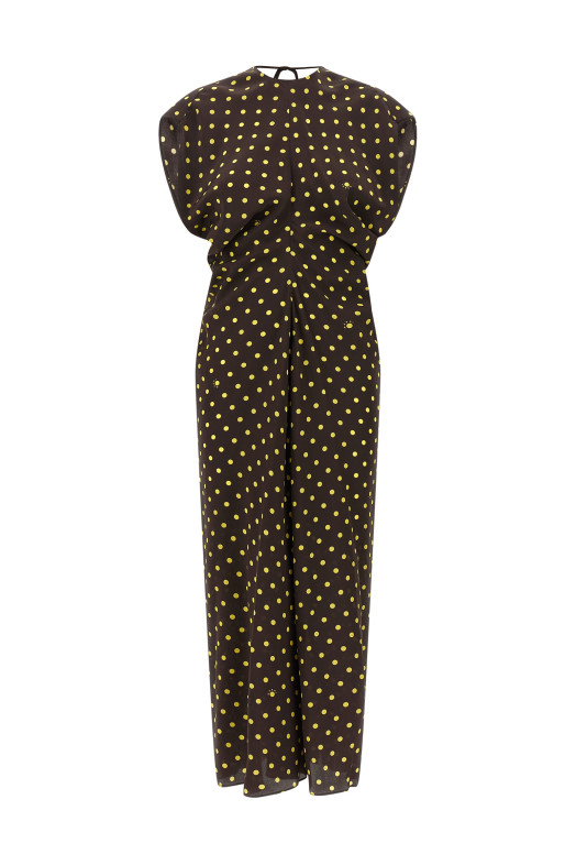 Polka Rhythm dress Brown