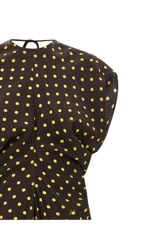 Polka Rhythm dress Brown