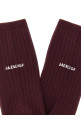 Logo embroidery ribbed tights Bordeaux