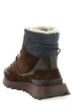 Lace-up ankle boots with hooks Brown