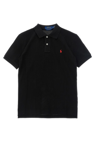 Logo embroidery polo shirt Black