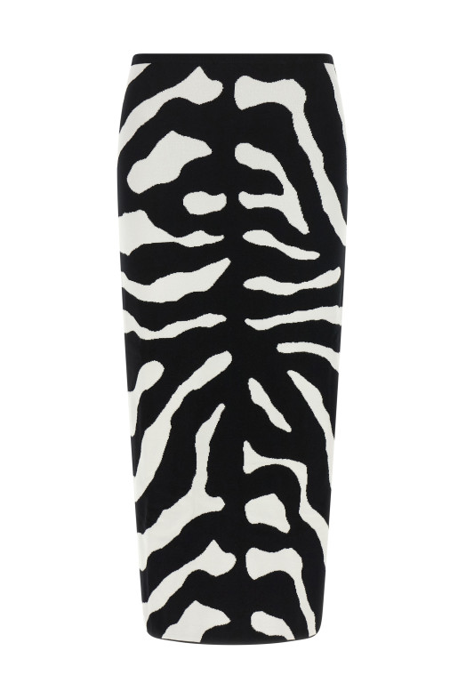 Zebra intarsia skirt Black-grey