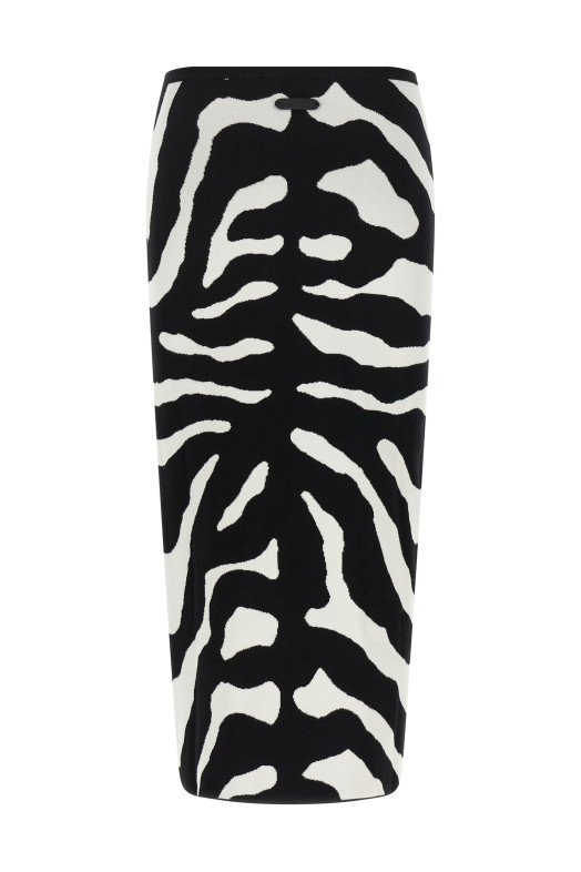 Zebra intarsia skirt Black-grey
