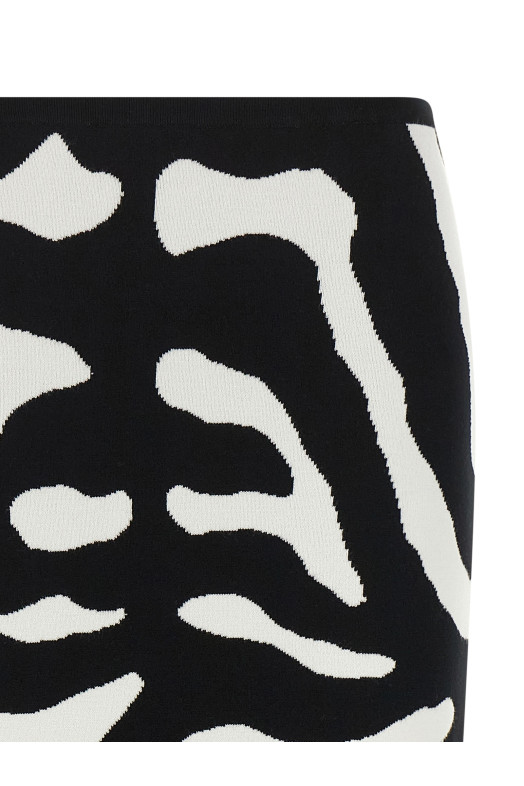 Zebra intarsia skirt Black-grey