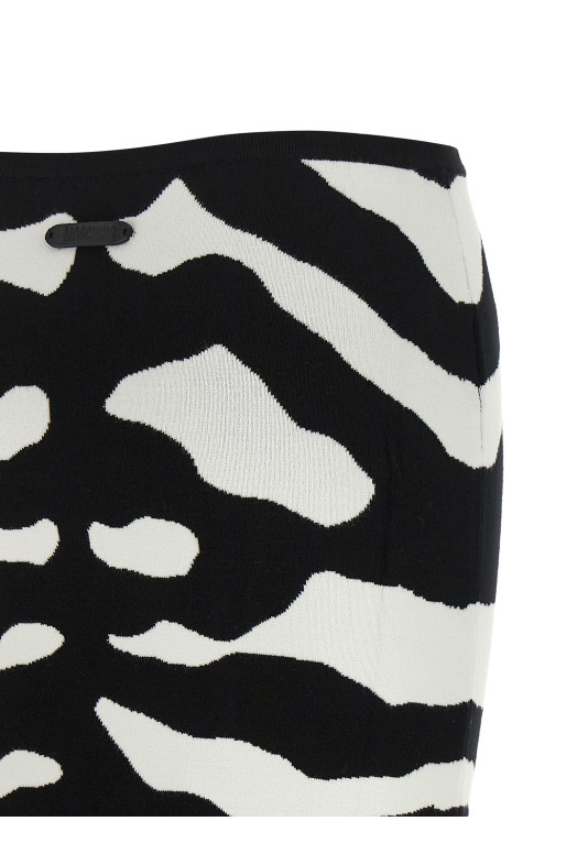 Zebra intarsia skirt Black-grey