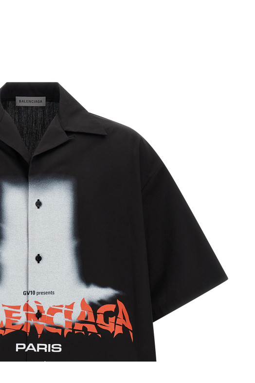 'The Door' bowling shirt Black