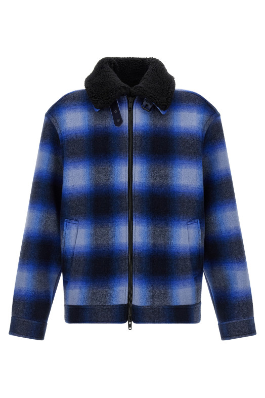 Flannel bomber jacket Blue