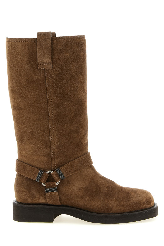 Monile suede boots Brown
