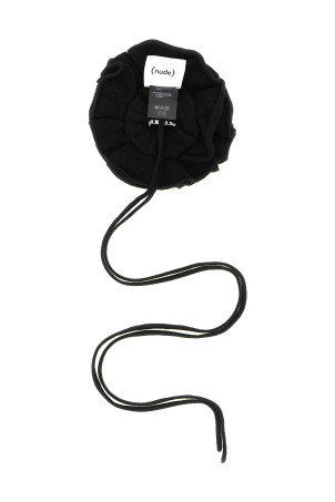 Knitted brooch with lace Black