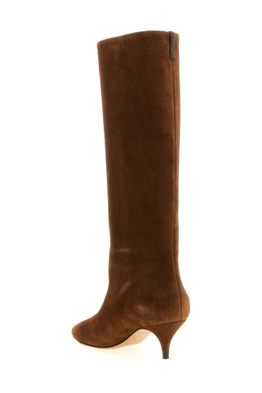 High suede boots Brown