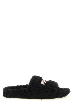 'Furry' open sandals Black