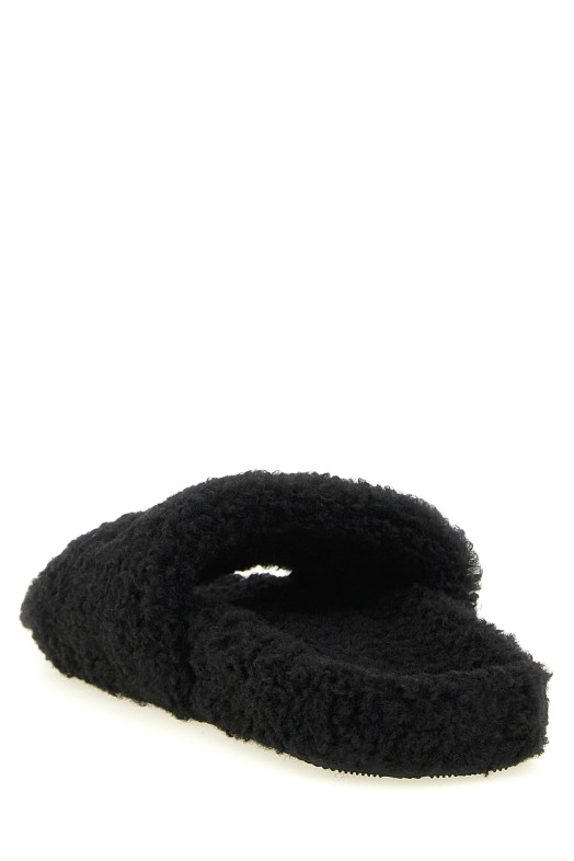 'Furry' open sandals Black