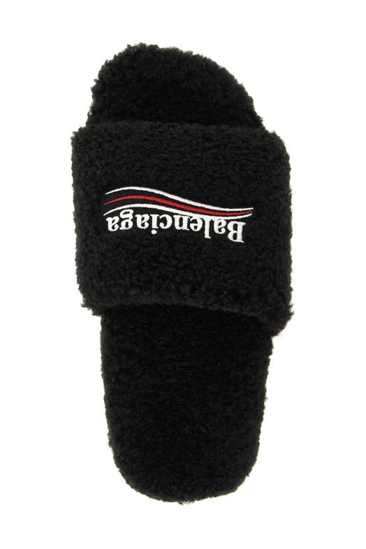 'Furry' open sandals Black