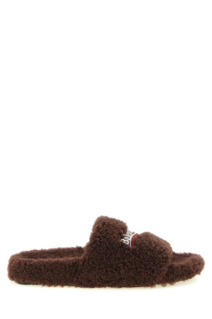 'Furry' open sandals Brown