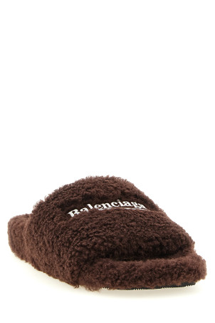 'Furry' open sandals Brown