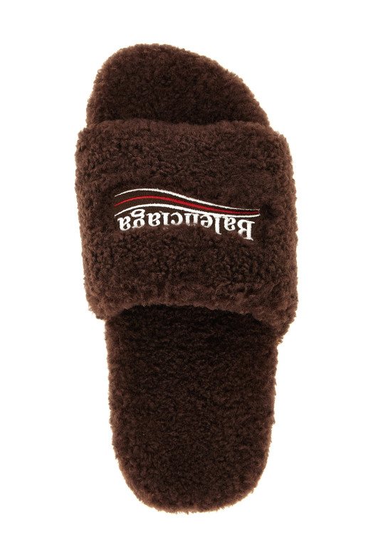 'Furry' open sandals Brown