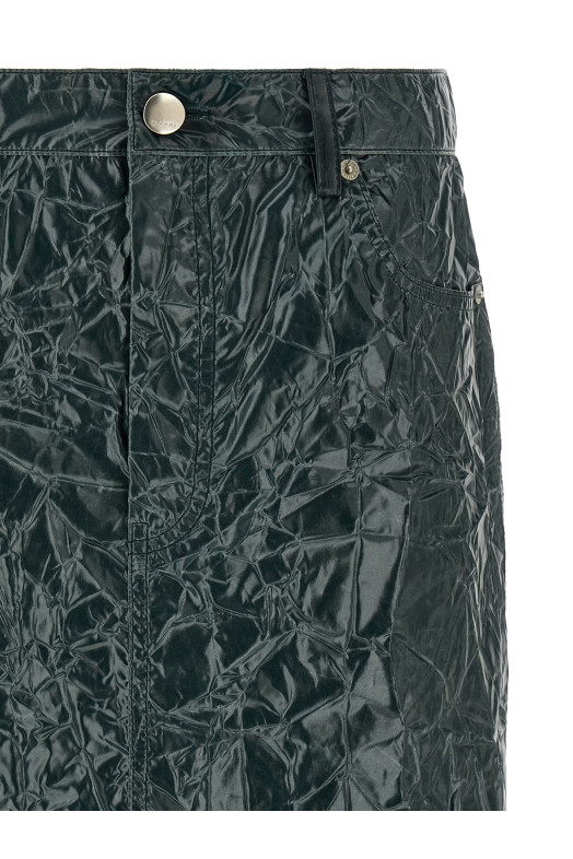 Skirt with a wrinkled effect Green