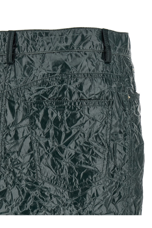 Skirt with a wrinkled effect Green