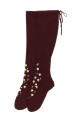 Parisian socks with embroidery Bordeaux