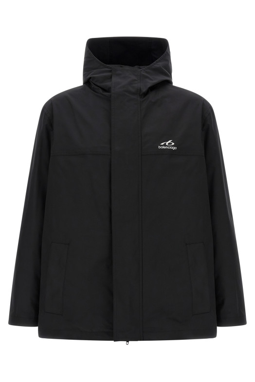 Windbreaker with logo Black