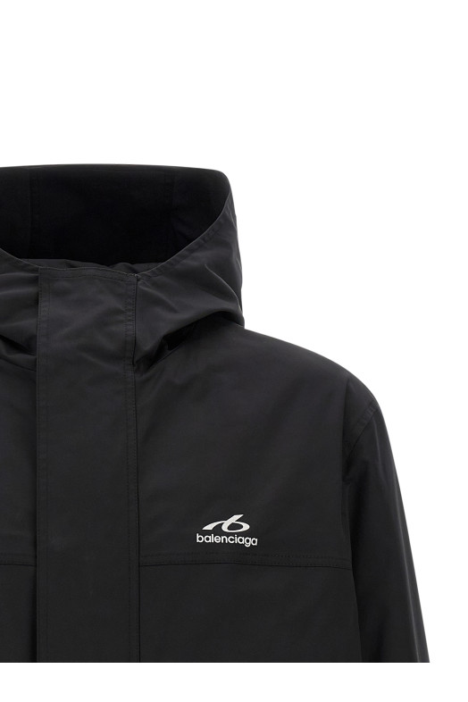 Windbreaker with logo Black