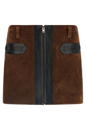 Leather skirt Brown