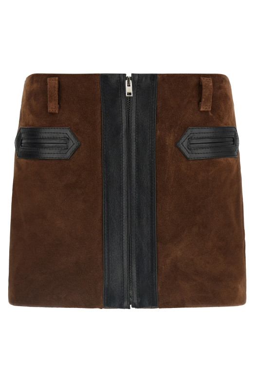 Leather skirt Brown