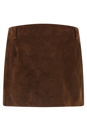 Leather skirt Brown