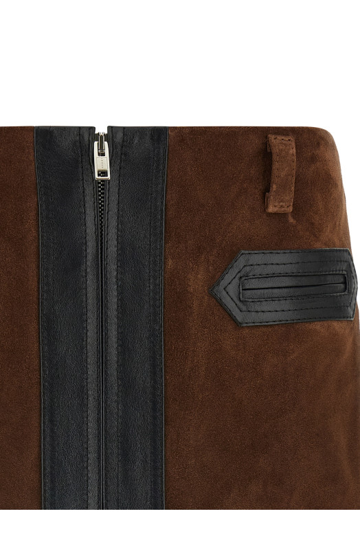 Leather skirt Brown
