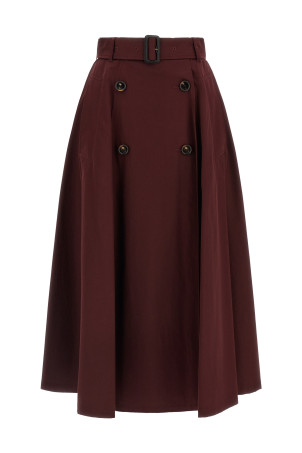 Gabardine trench coat skirt Bordeaux