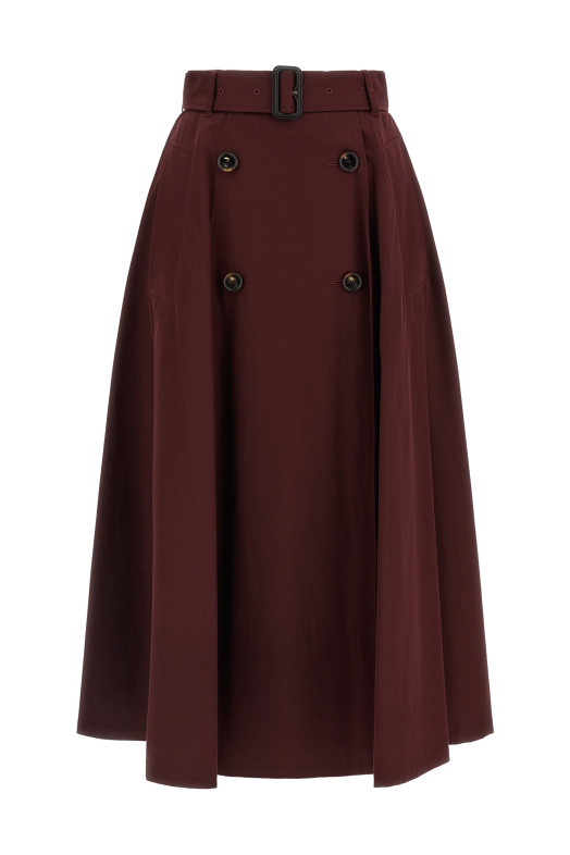 Gabardine trench coat skirt Bordeaux