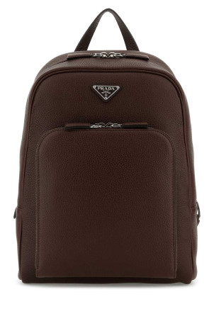 Brown leather backpack PRADA (2VZ102VDOO2BBE)