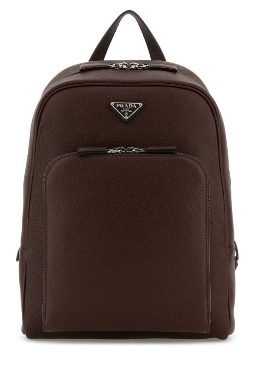 Brown leather backpack PRADA (2VZ102VDOO2BBE)