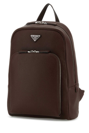 Brown leather backpack PRADA (2VZ102VDOO2BBE)